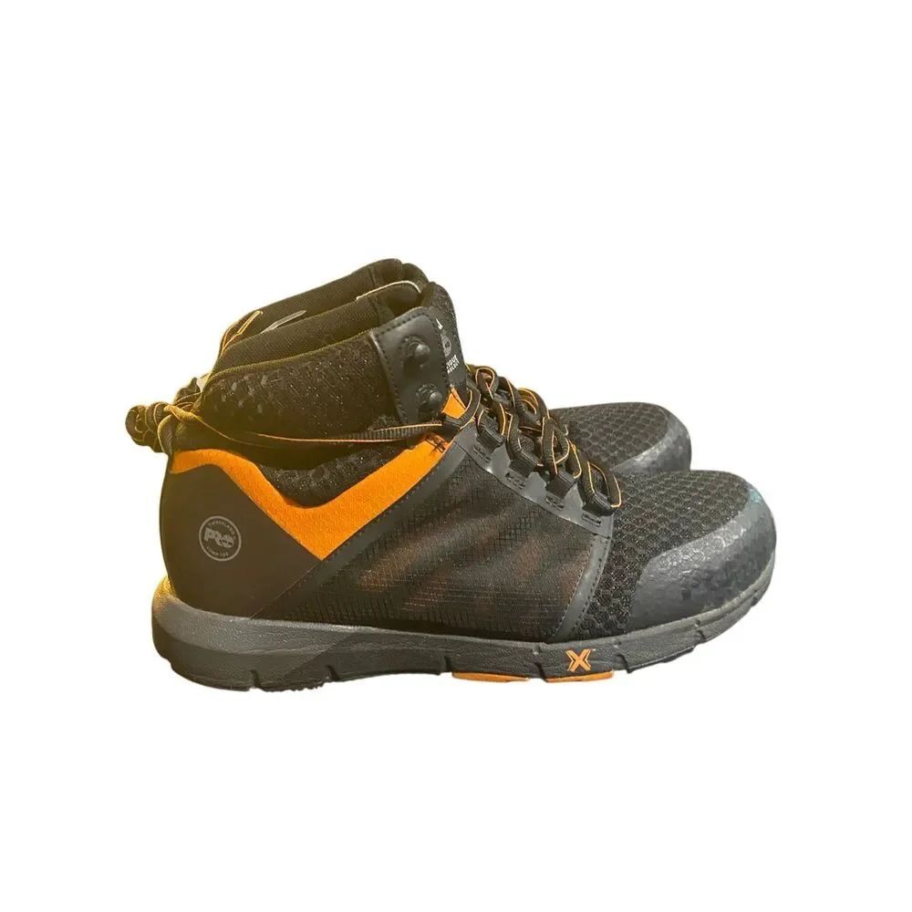 Timberland radius, composite hard toe work, orange and black men’s sneaker 12